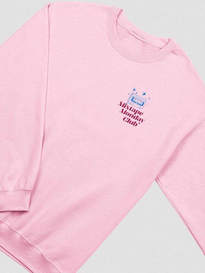 Mixtape Monday Club Embroidered Sweatshirt // Blue & Pink product image (2)