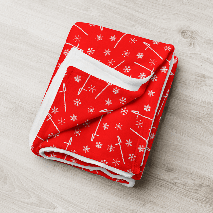 Scattered Flutes and Snowflakes Throw Blanket - ContraBass Flute product image (3)