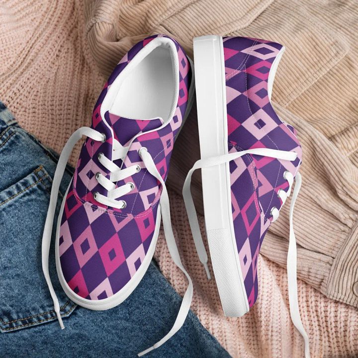 Geometric Harmony Men's Lace Up Canvas Shoes product image (1)