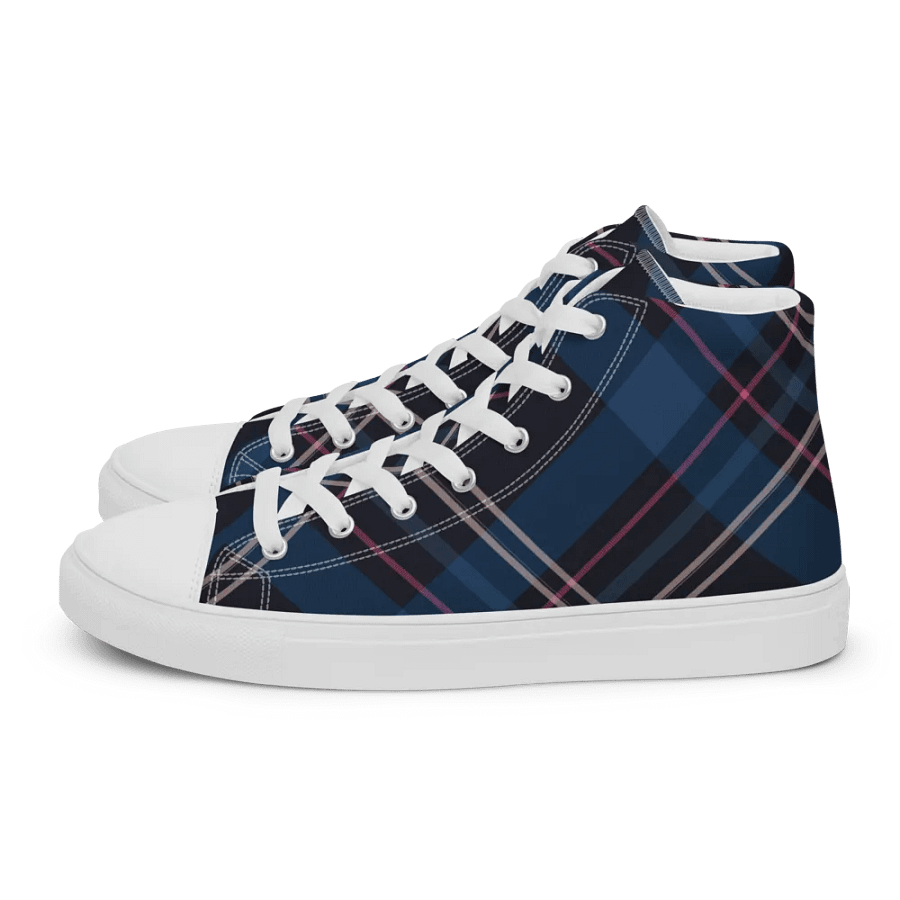 Navy Tartan Plaid Women's High Tops product image (11)