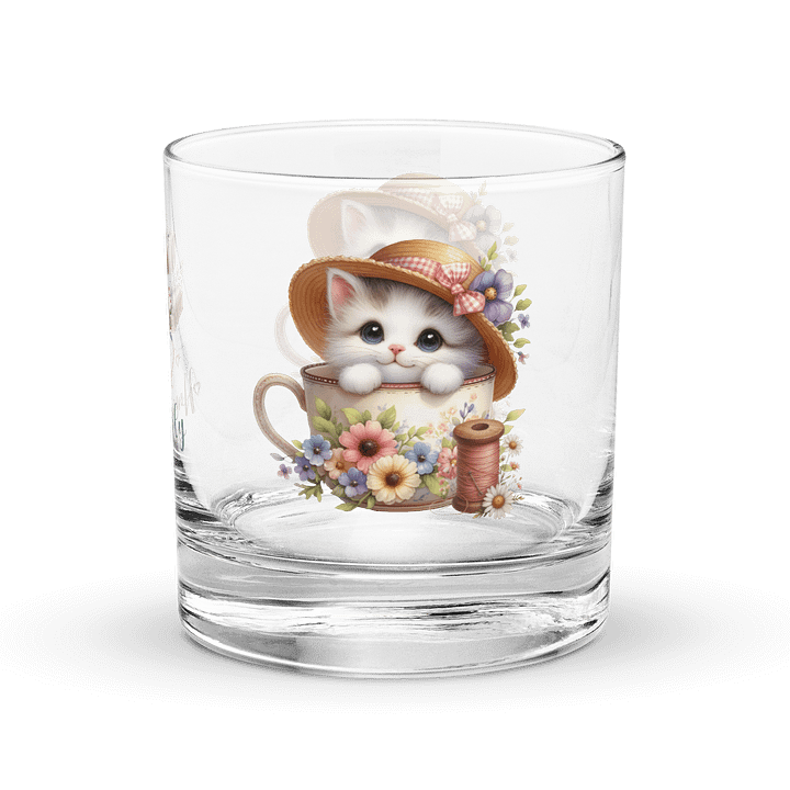 Sew Amazingly Cute Kitty Teacup Rocks Glass product image (2)