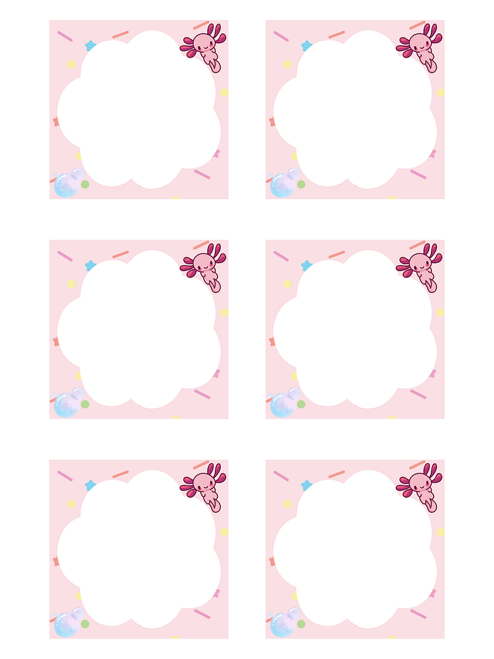 Printable Cloud Axolotl Memo Pad product image (1)