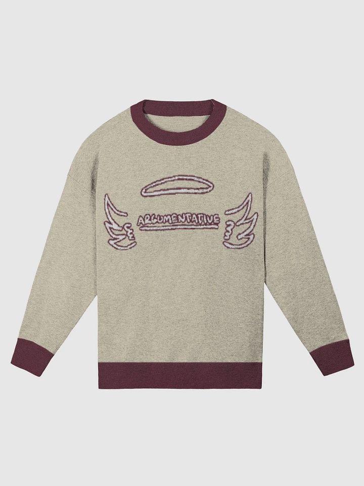 ANGELIC (lg. lined design, duotone taupe and maroon) knitwear cardigan product image (1)
