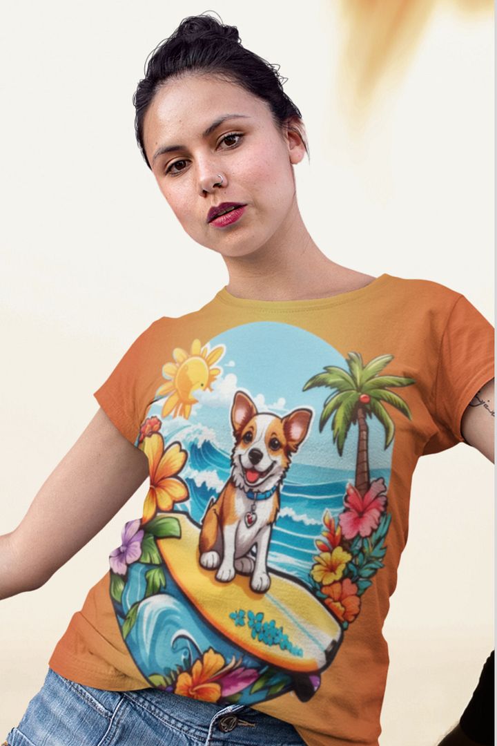 Dog Surfing All Over Print T-shirt product image (1)