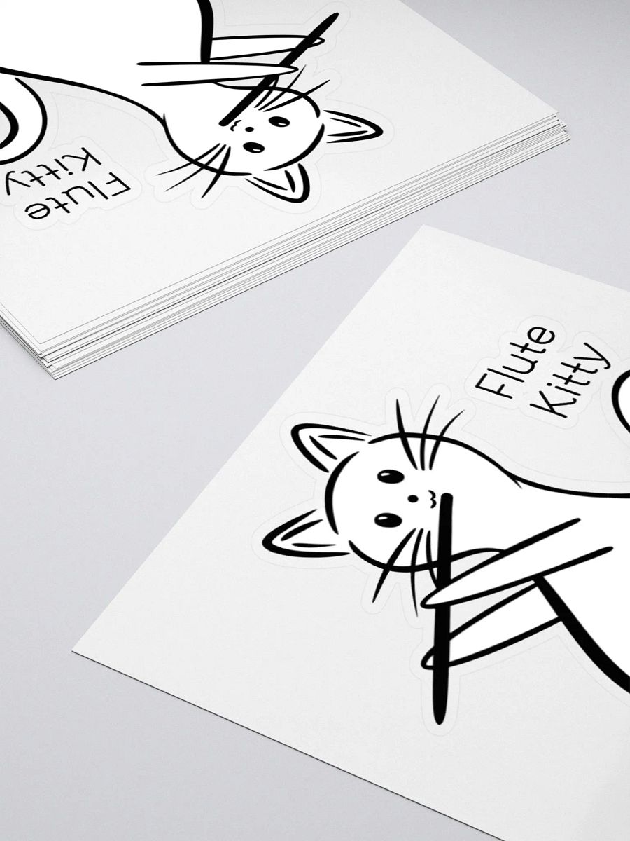 Whimsical Kiss Cut Flute Kitty Sticker product image (4)