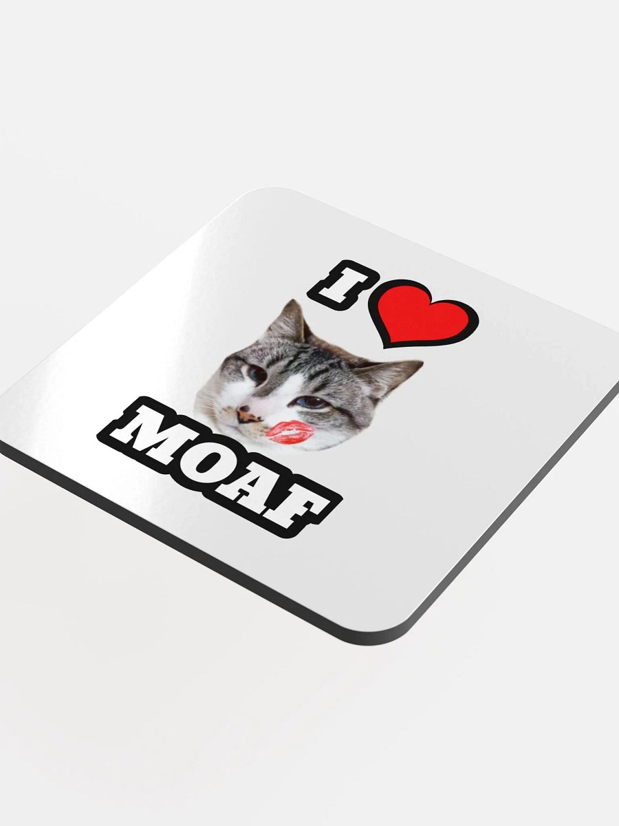 I ❤️ Moaf Glossed Cork Coaster product image (4)