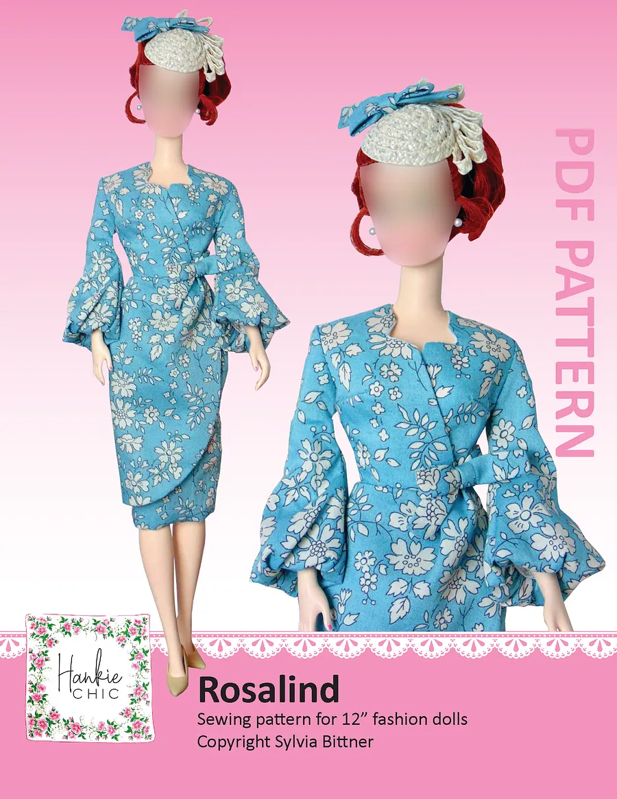 Rosalind sewing pattern for 12" fashion dolls product image (1)