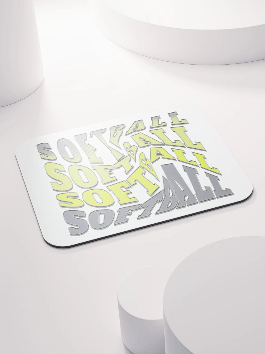 Swirl Softball Dynamic Typography Mouse Pad product image (4)