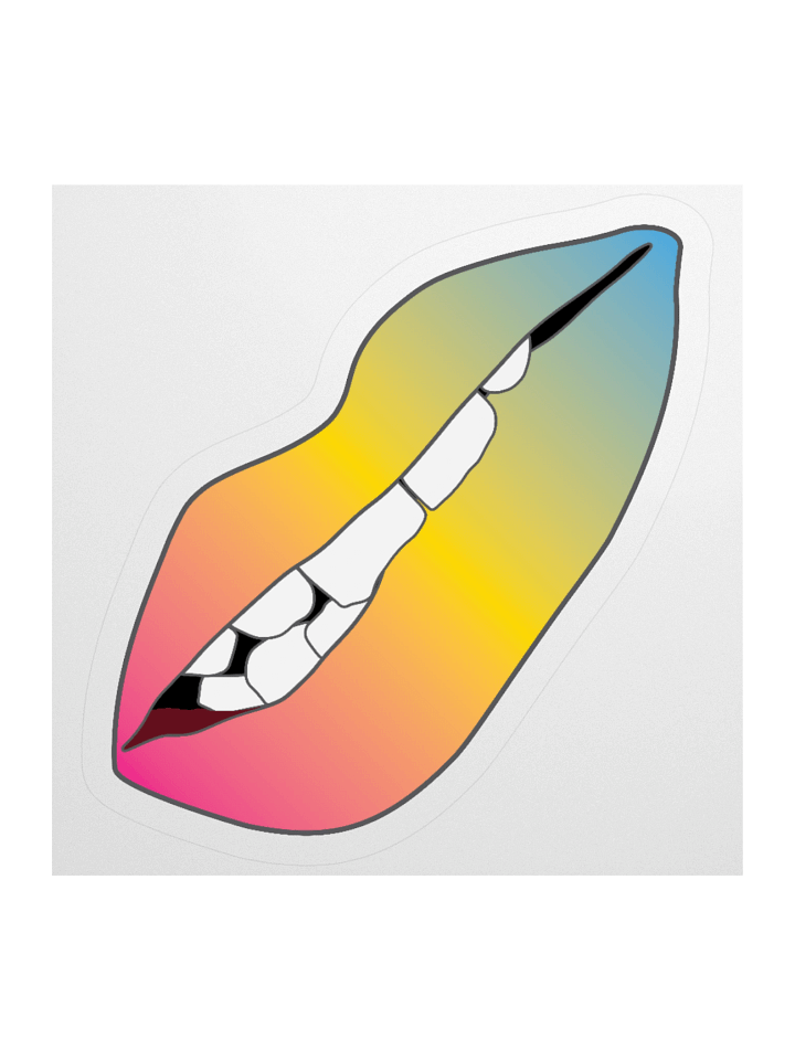 Pansexual Pride Gradient Biting Lips Sticker product image (1)