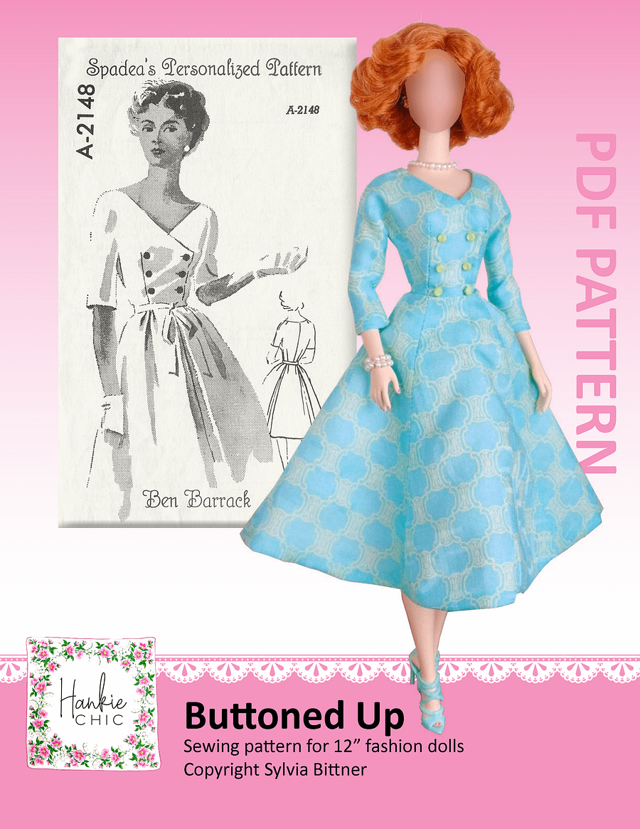 Buttoned Up sewing pattern for 12" fashion dolls product image (1)