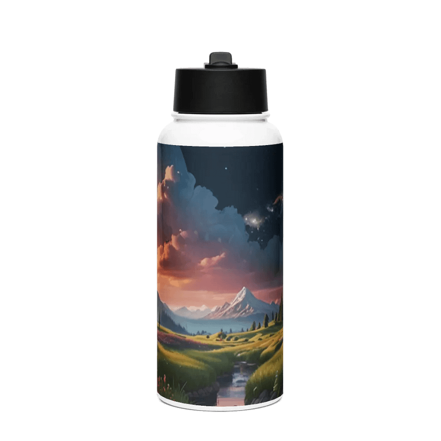 Dream Land Metal Water Bottle with straw product image (1)
