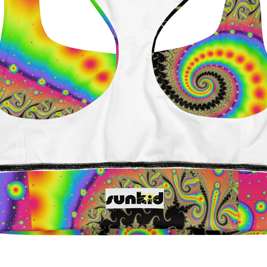 Fractal Longline Sports Bra - Pink Lemonade and Candy Twists product image (7)