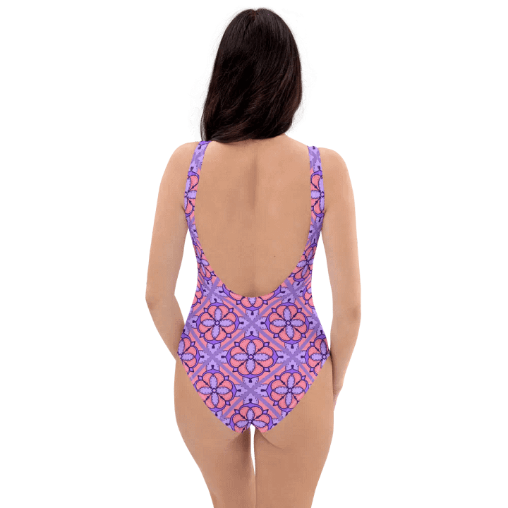 Peach and Lilac Symmetry Pattern Swimsuit product image (2)