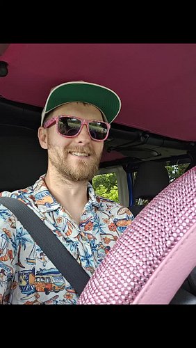 Rocking the Pink shades in the @arcticvettefamily Jeep! What else should we do in pink for the Jeep?
