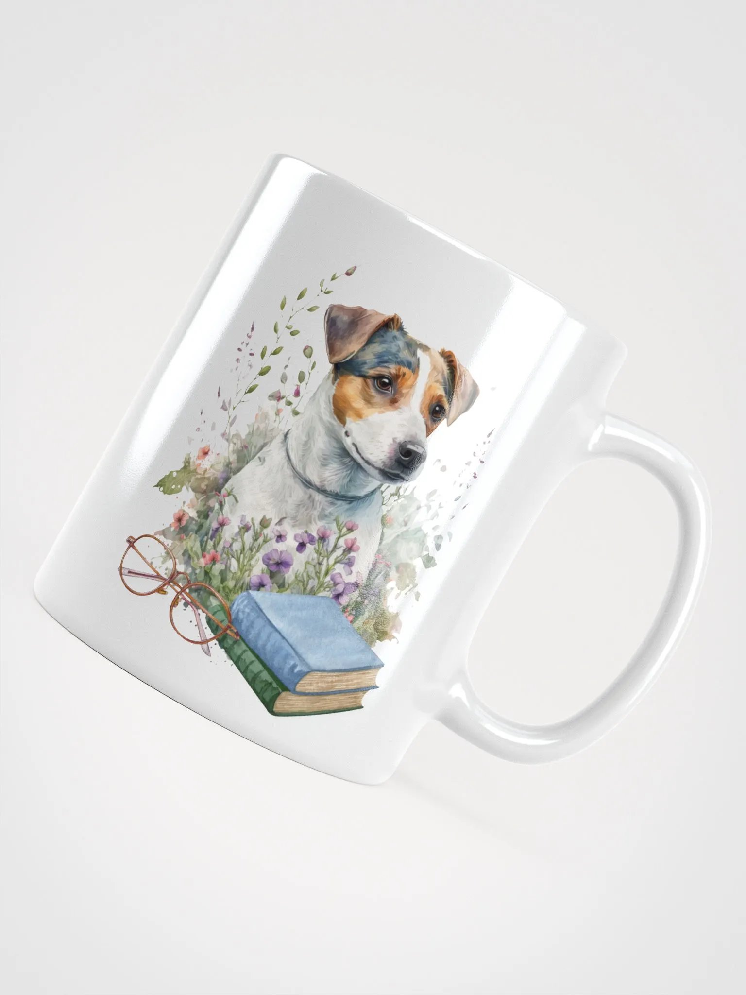 Life is better with books and my Jack Russell - ceramic dog coffee mug for a crazy Jack Russell lady product image (5)