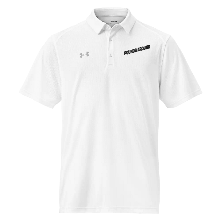 POUNDS AROUND WHITE AND BLACK UNDER ARMOUR POLO SHIRT product image (1)