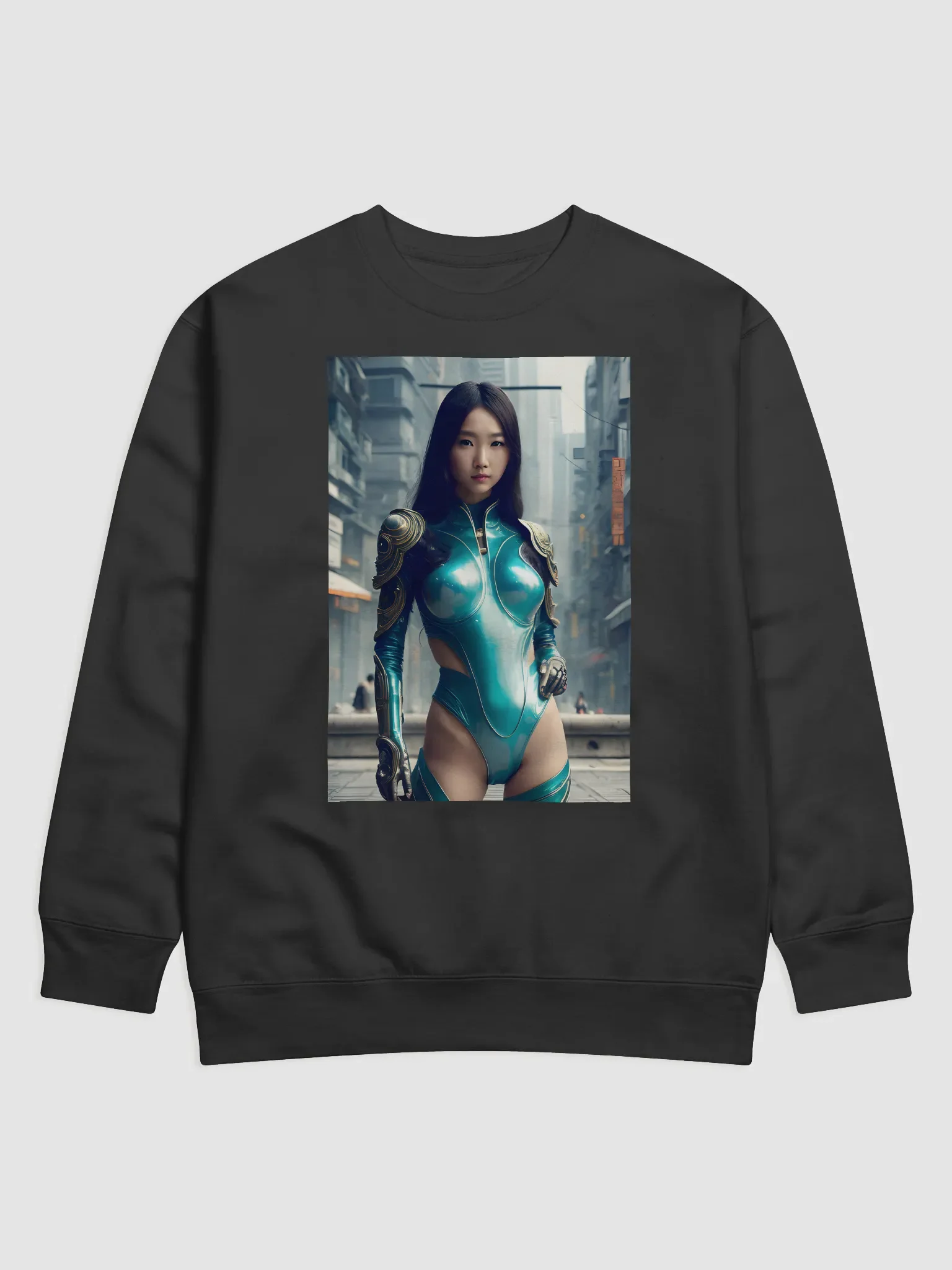 Lovely Asian Cyberpunk Portrait - Cool Art Sweatshirt product image (1)