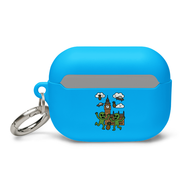 Martians Take London! Roswell Aliens at Big Ben Blue AirPods® Case product image (2)