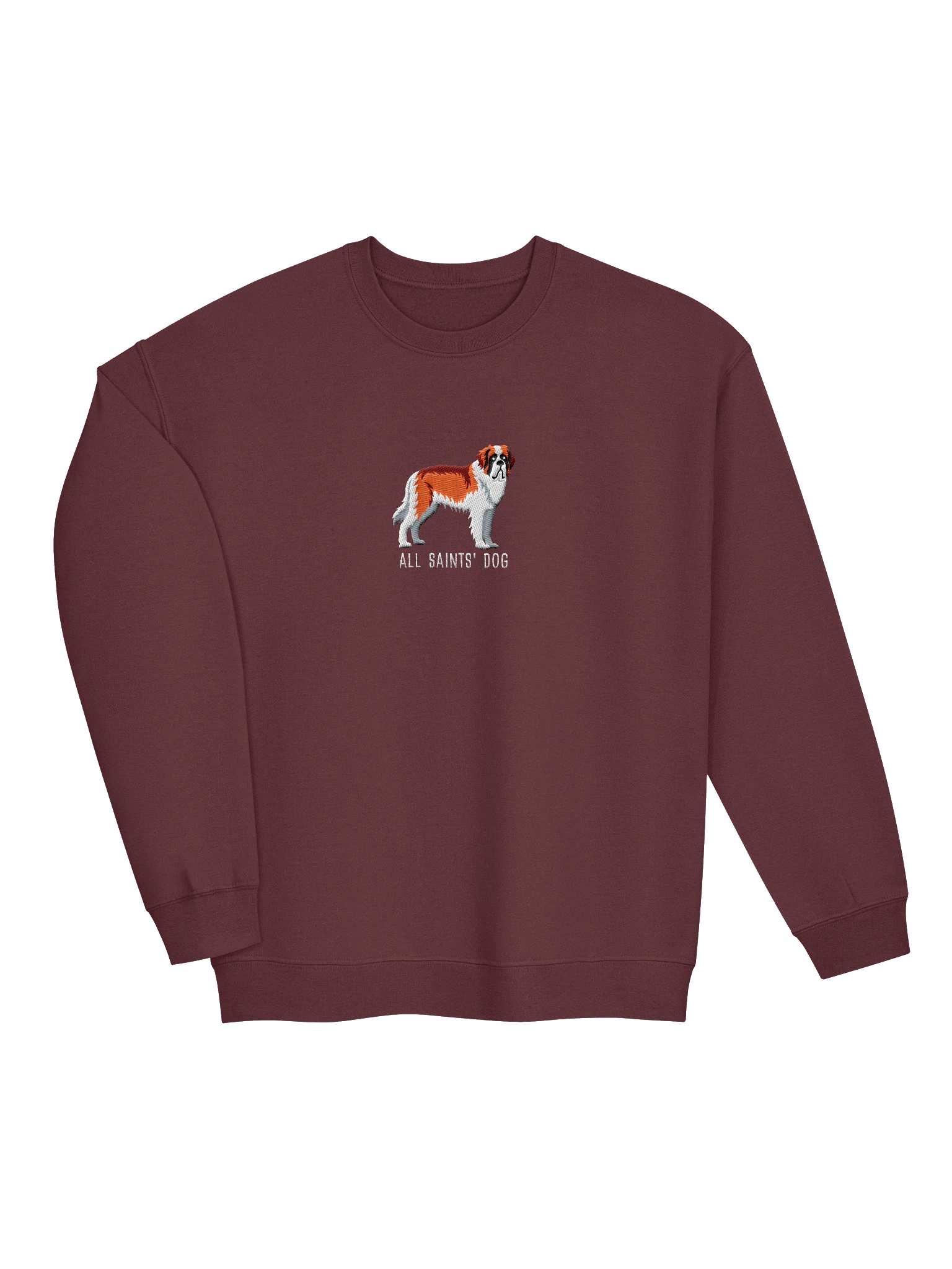 All Saints' Dog Sweatshirt (Embroidered) of a Saint Bernard(Red & White) product image (7)