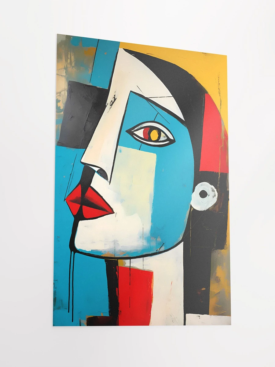 Abstract Gaze Geometric Woman's Portrait Modern Cubist Art Matte Poster product image (4)