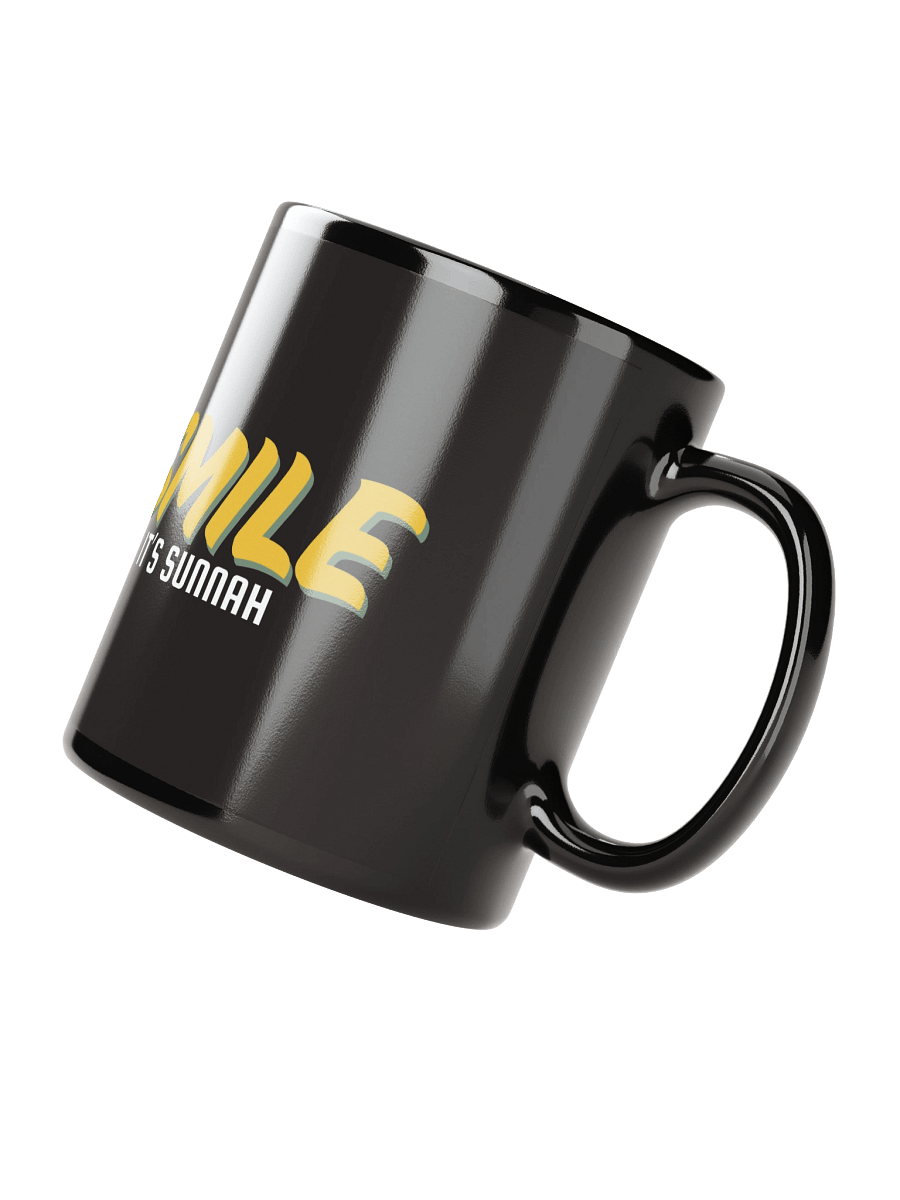 Black "Smile It's Sunnah" Mug in Golden Yellow product image (5)