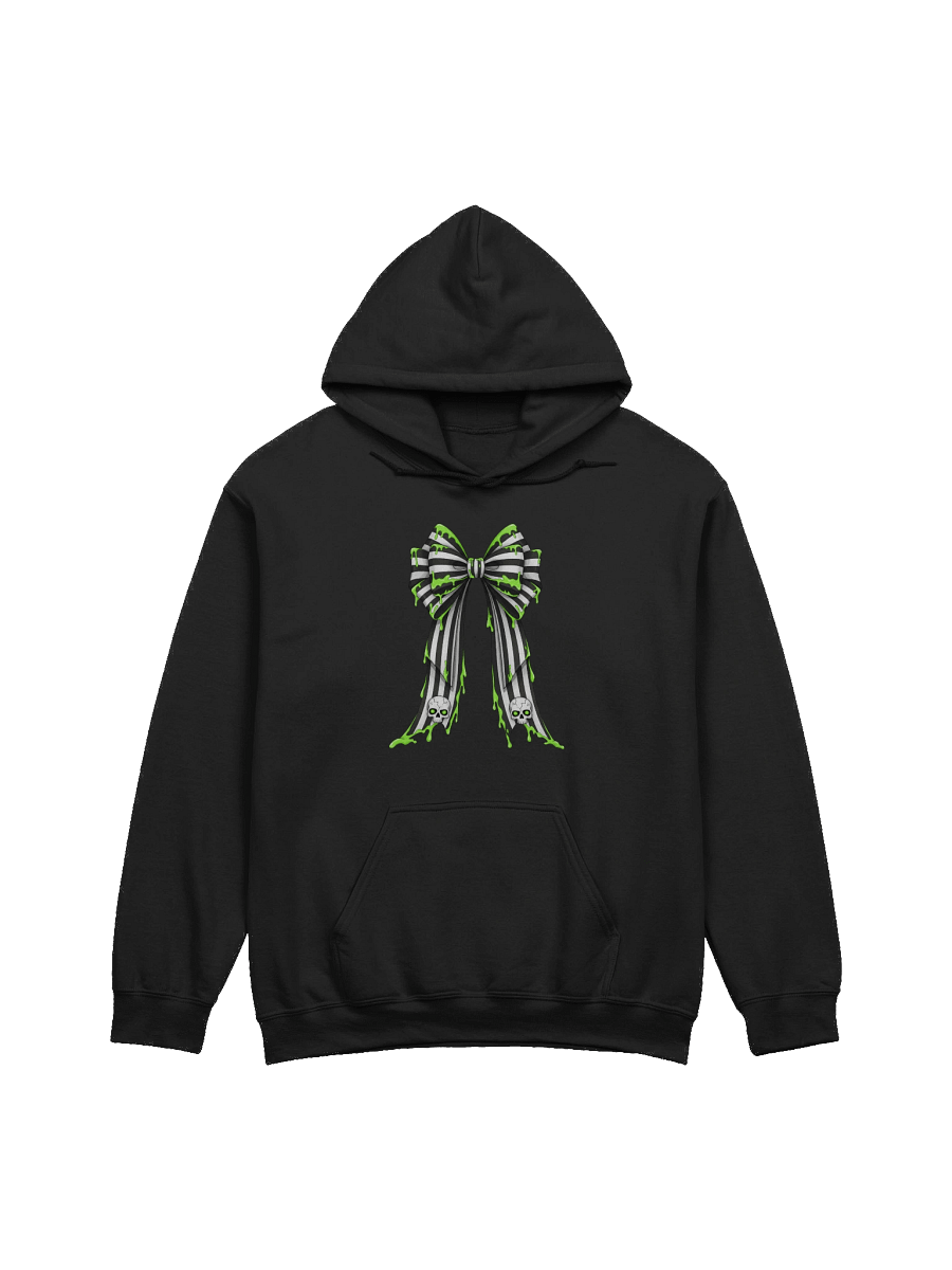 [UM Designs] Coquette Bow with Slime - Unisex Pullover Graphic Hoodie [black letters] product image (1)