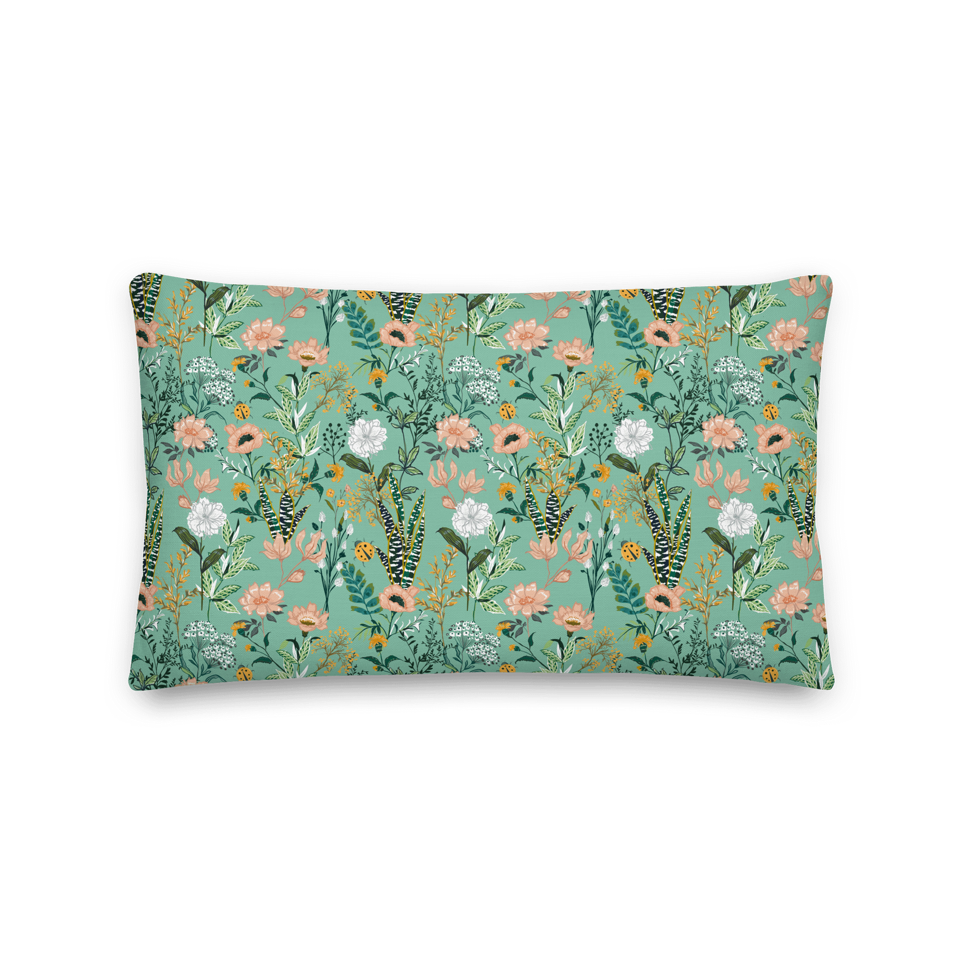 Green Garden Bloom Throw Pillow product image (2)