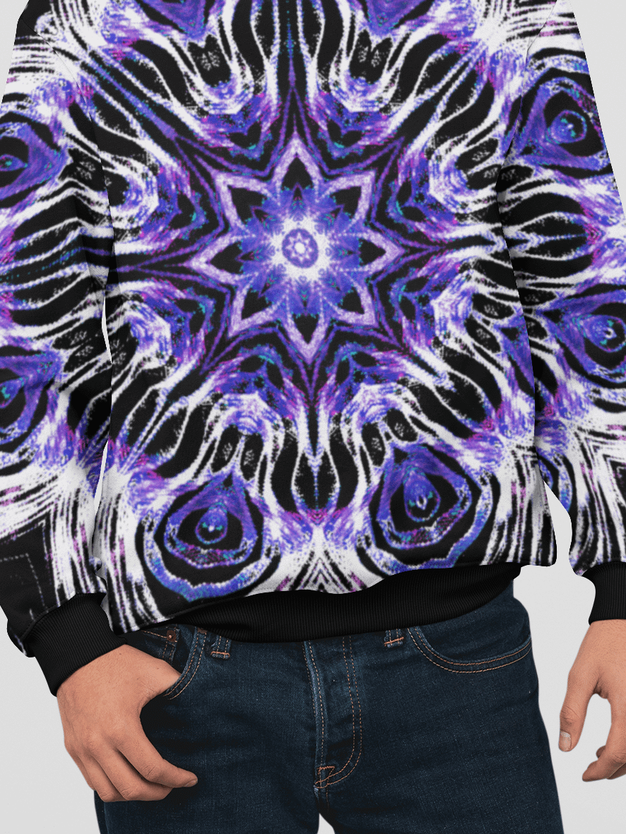 Abstract Symmetrical Purple and White Unisex Sweatshirt product image (6)