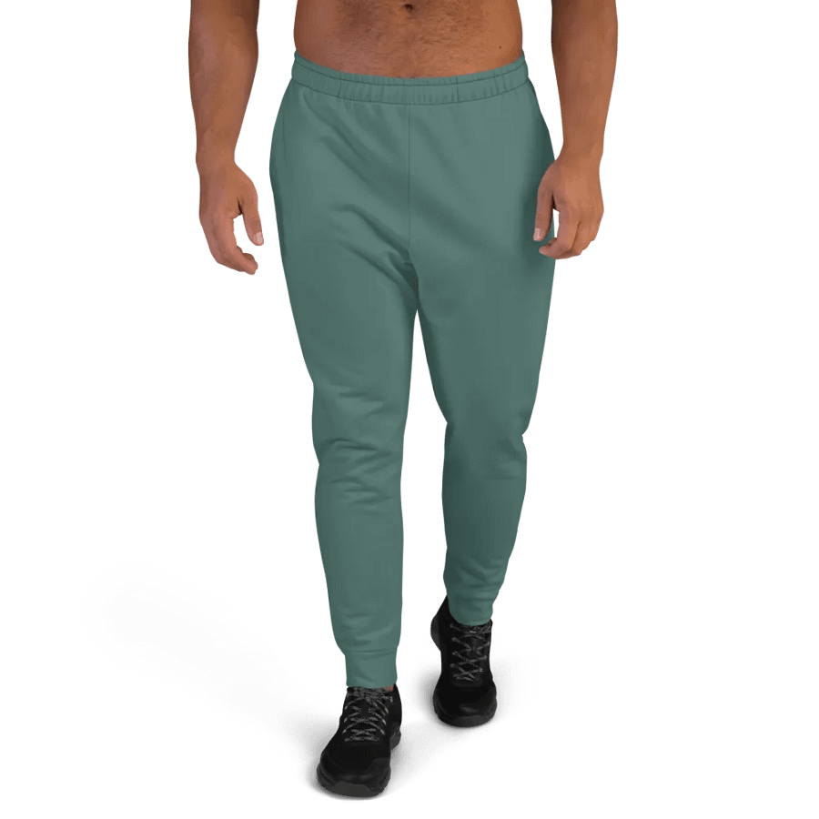 Plain Medium Dark Green Soft Summer Recycled Polyester Premium Men's Joggers by Treasure Pie product image (1)