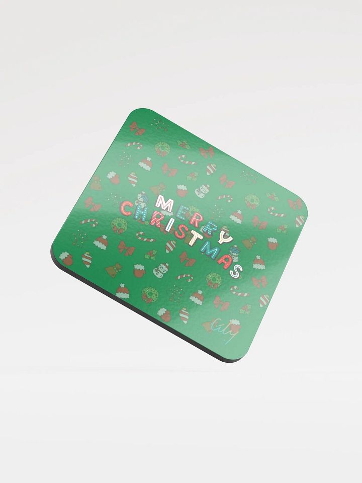 Festive Merry Christmas Cork Coaster product image (1)