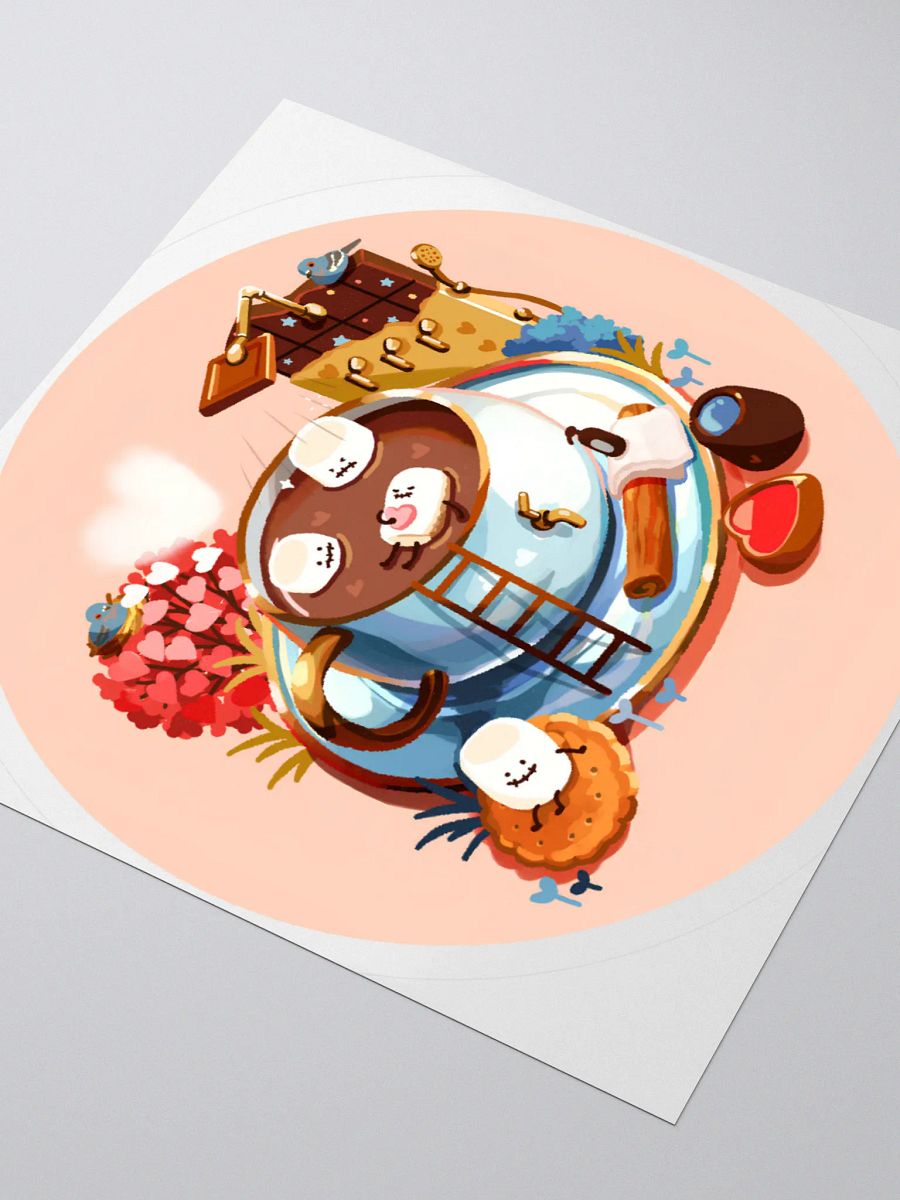 Cozy Coffee with Marshmallows Sticker - Cute Drink Art product image (8)