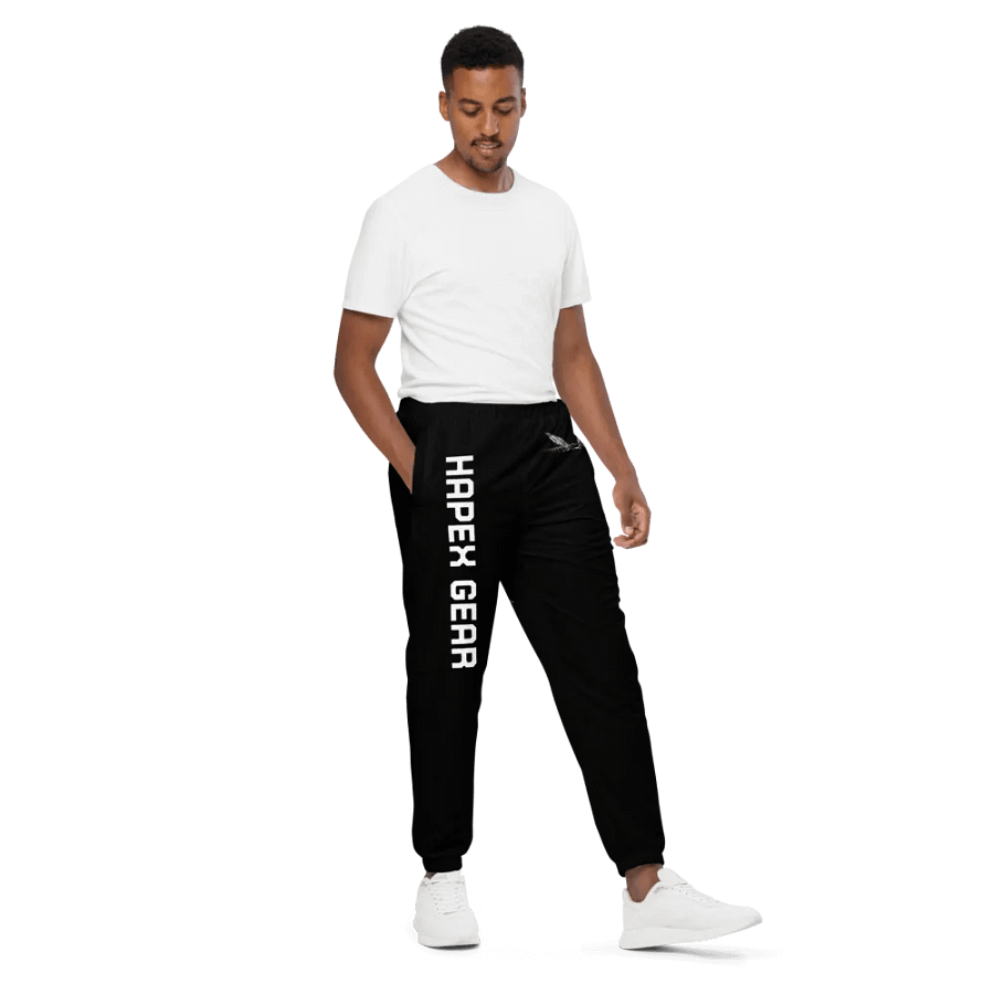 Unisex Track Pants - Black - White HApex Gear White Logo product image (3)