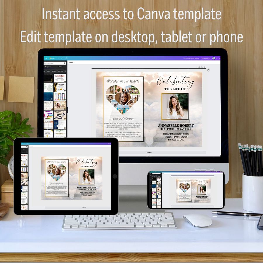 Stairs To Heaven Funeral Program Canva Template product image (3)