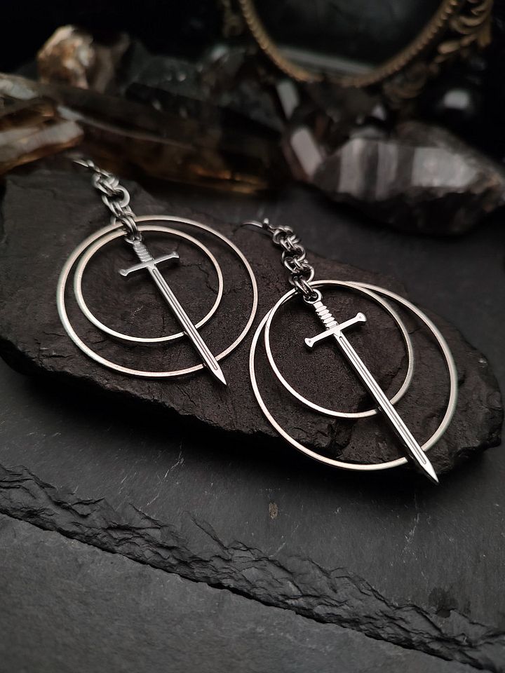 Earrings Swords - Silver Sword Duo product image (1)