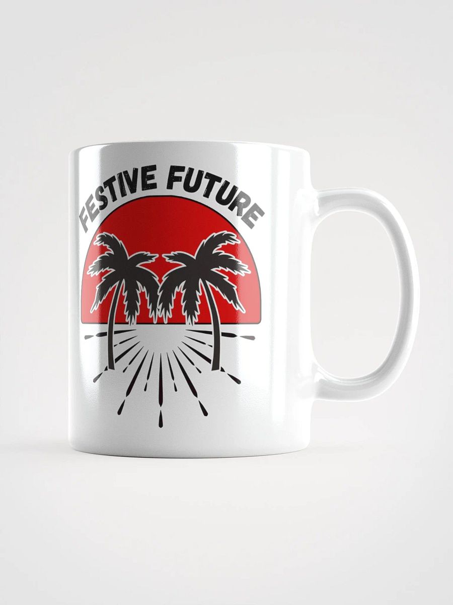 Festive Future - Sunset Beach Scene White Coffee Mug product image (17)