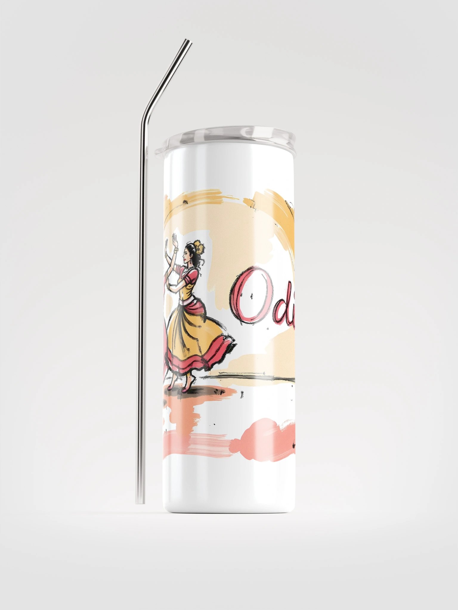 Graceful Odissi Dancers | Duo Performance Art Print Steel Tumbler product image (1)