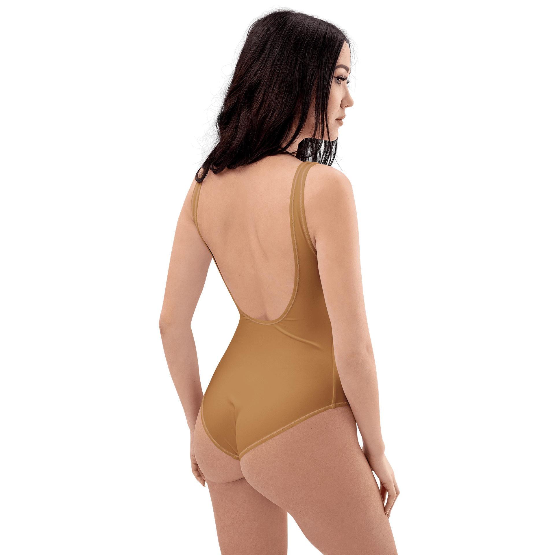 Mojave Desert Brown Solid Color Retro Inspired Women's One Piece Swimsuit product image (8)