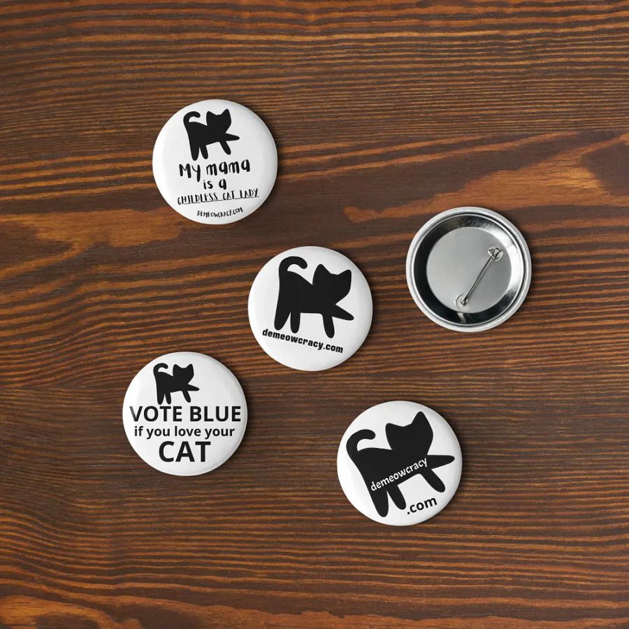 Childless Cat Lady Button Set - Black & White product image (6)