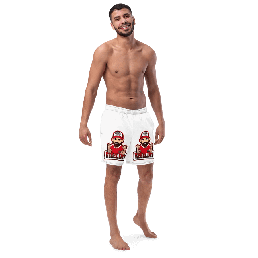 RebelDev white swim trunks product image (3)