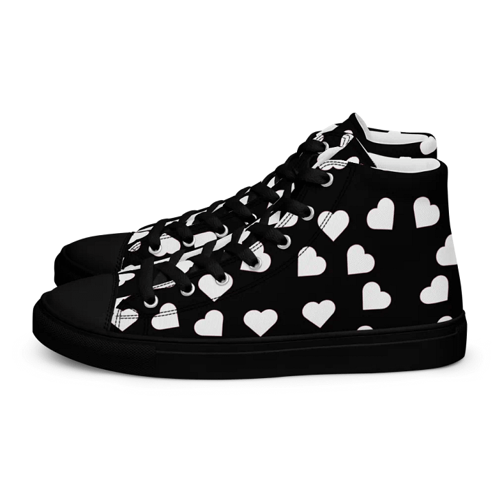 Love Pattern5 Black and White Mens Canvas High Top Shoes product image (1)