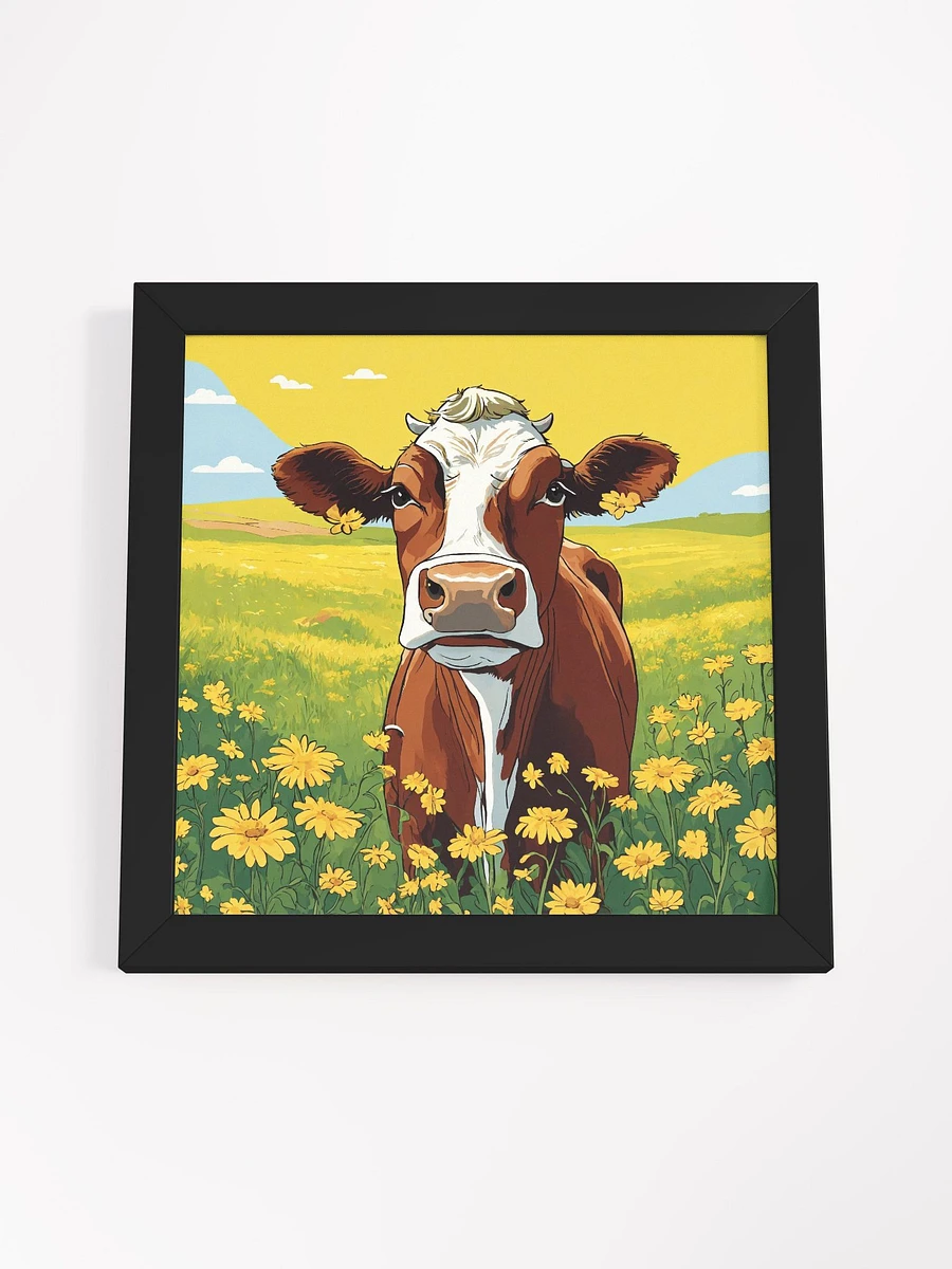 Yellow Daisies & a Cow Framed Art Print product image (5)