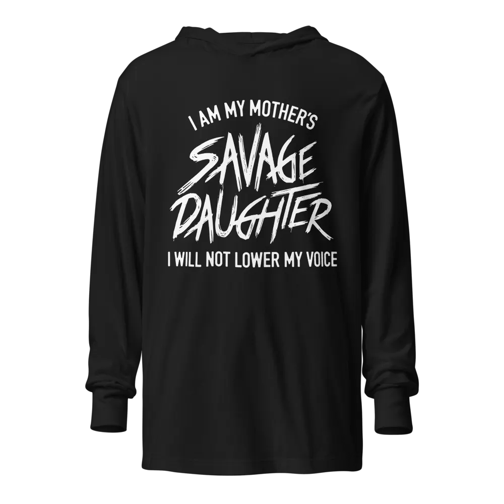 Savage Daughter Hooded Long Sleeve Tee (white print) product image (1)