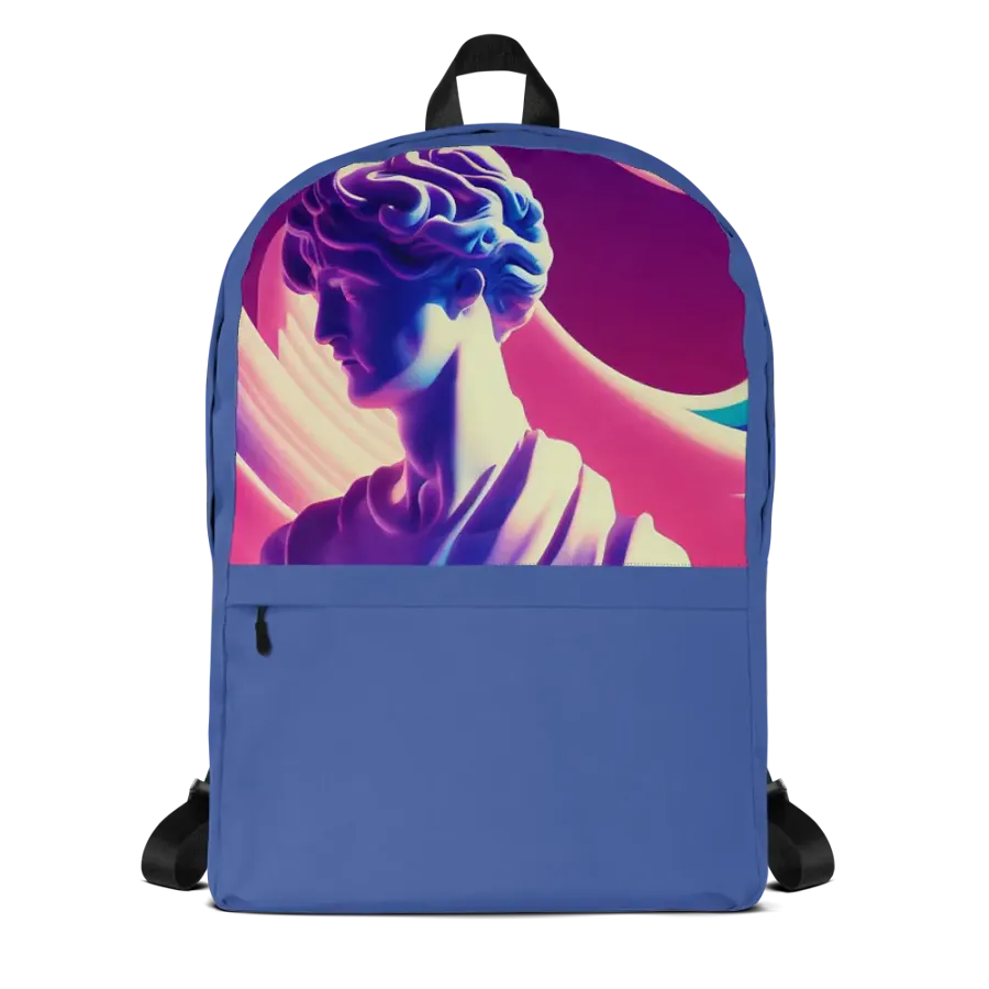 Greek God retrowave City Pop Dark Blue Backpack product image (10)