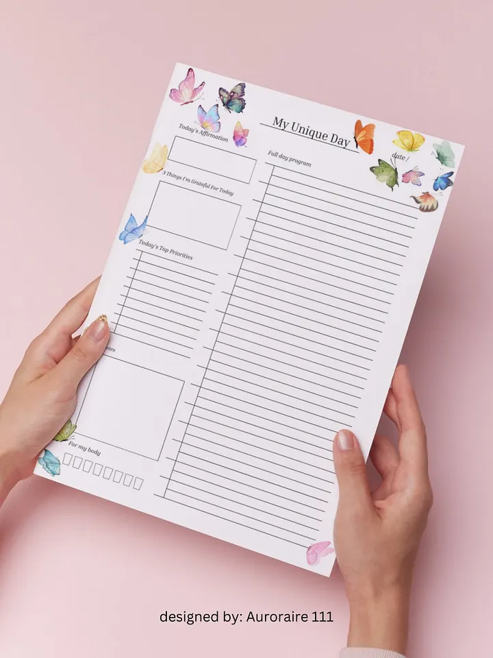 My Unique Day - Printable Daily Planner | Digital Planner Page Download | Multiple Sizes Included product image (1)