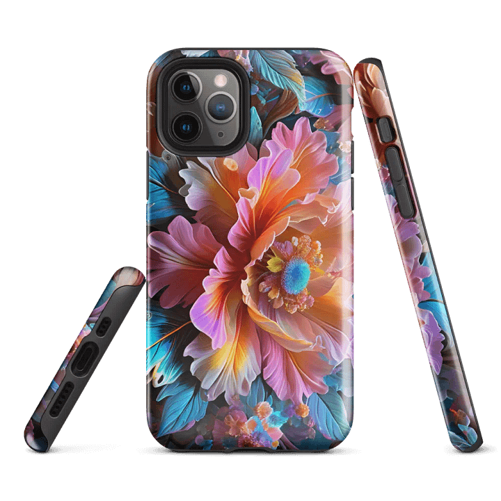 Tough Phone Case for iPhone® - Iridescent Flowers product image (1)