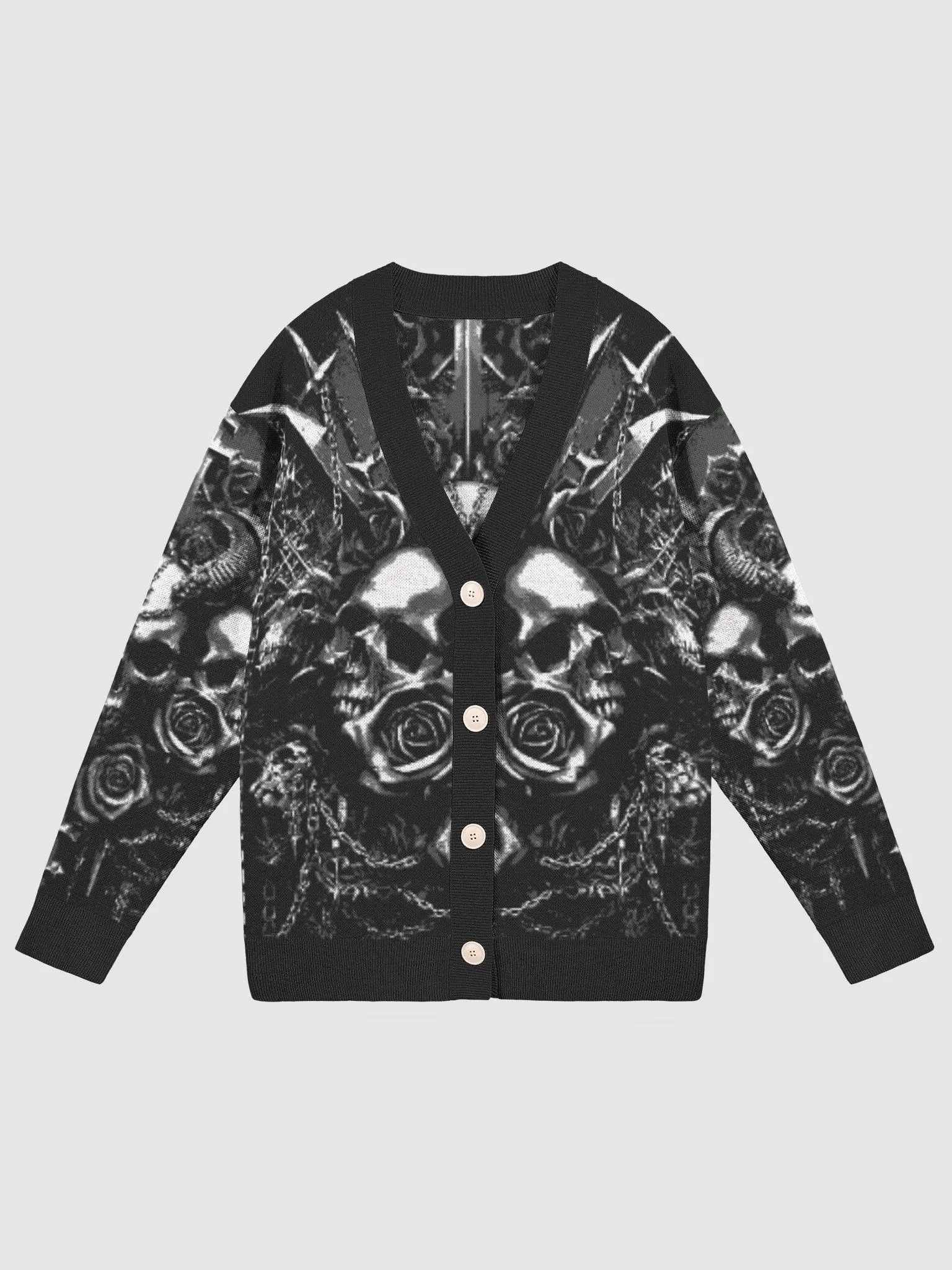 Weak Of Wanting Gothic Knitted Logo Cardigan (Back Print Logo) product image (1)