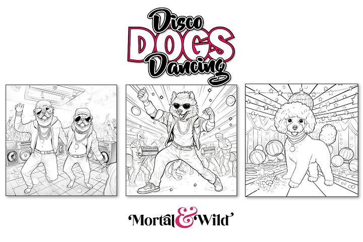 Disco Dogs Dancing Colouring Book product image (2)