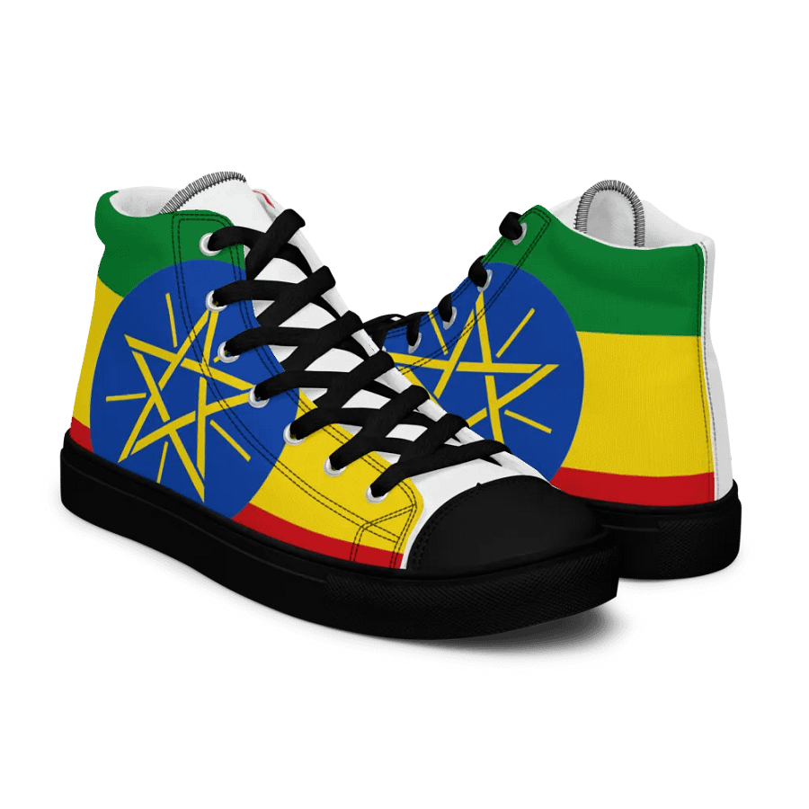 Ethiopian Flag Retro High Top Canvas Shoes product image (9)