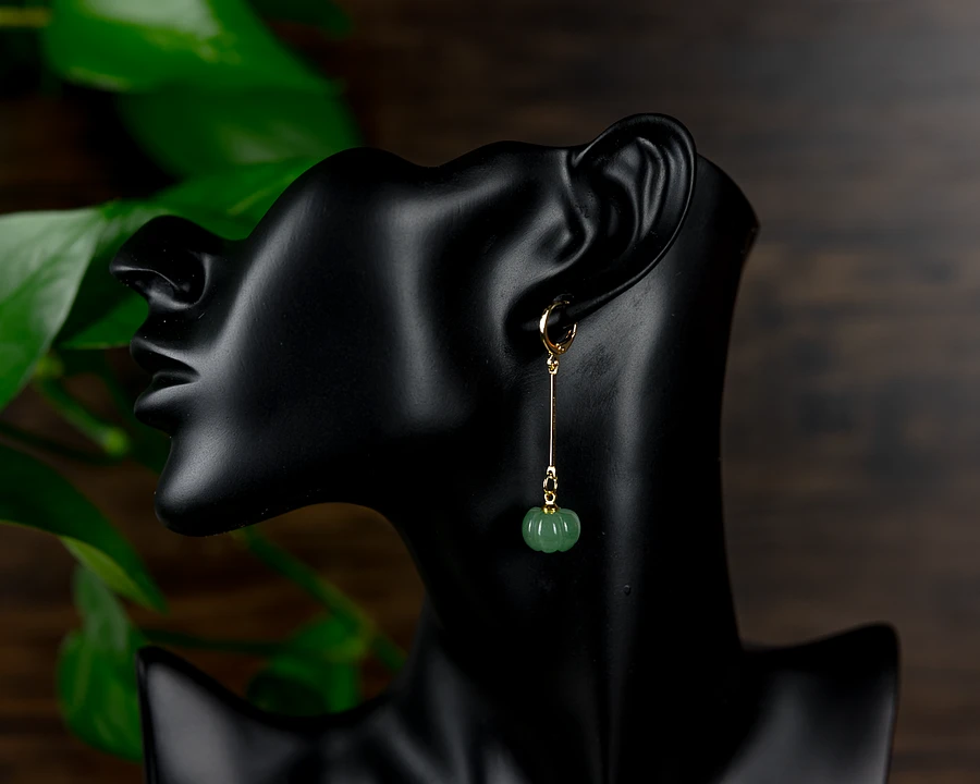 Green Aventurine Pumpkins Earrings product image (2)