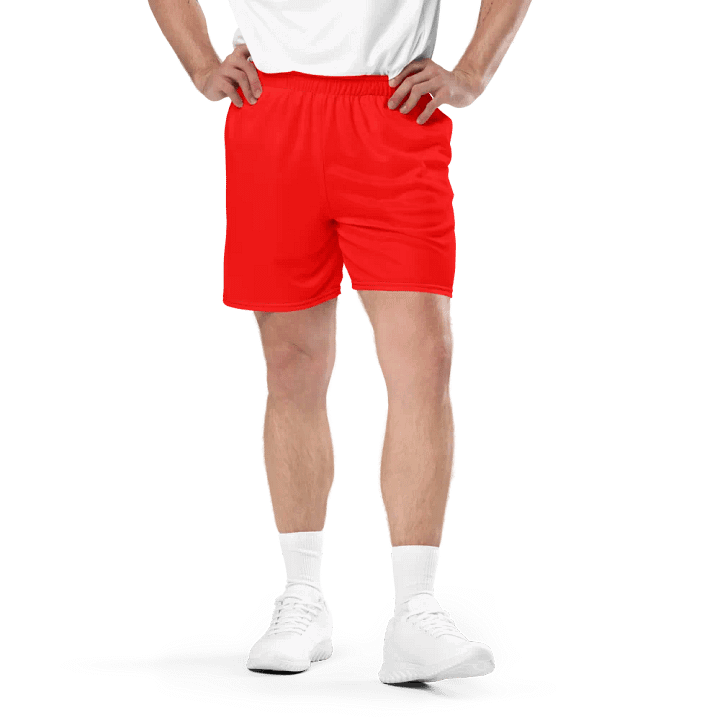 Plain Color Red Mesh Shorts product image (1)